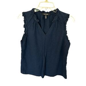 Ellen Tracy | Linen Women’s Navy Blue Sleeveless Blouse Tank Top